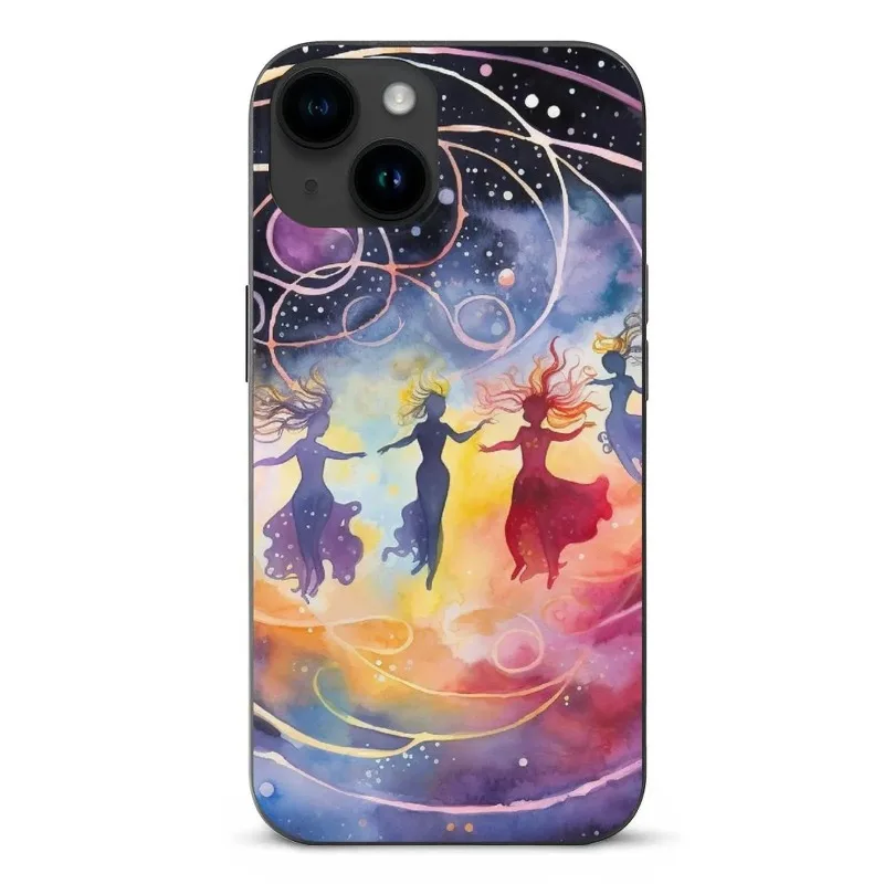 

Phone Case For Apple IPhone 15 14 13 12 Pro Max Case For IPhone 13 12 Mini Celestial Waltz in Space Dancing Cellphone Cover