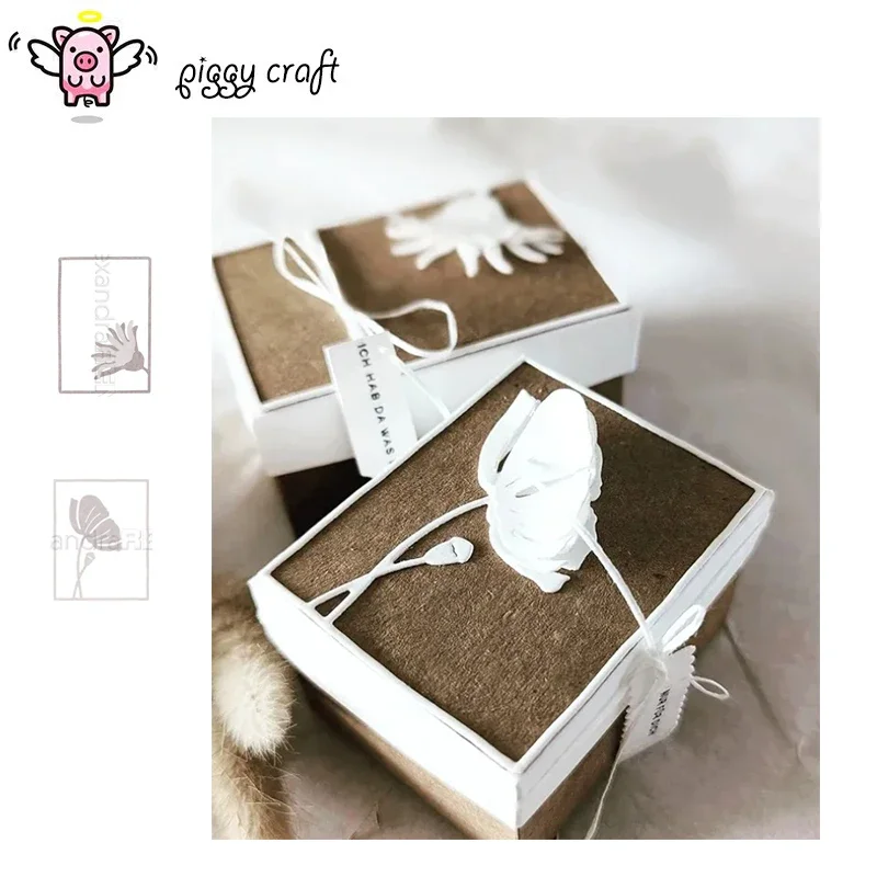 Фото Металлические вырубные формы Piggy Craft: трафареты для вырезания, декоративные рамки с цветами, ножи для скрапбукинга, шаблоны для вырубки, трафареты для творчества №2