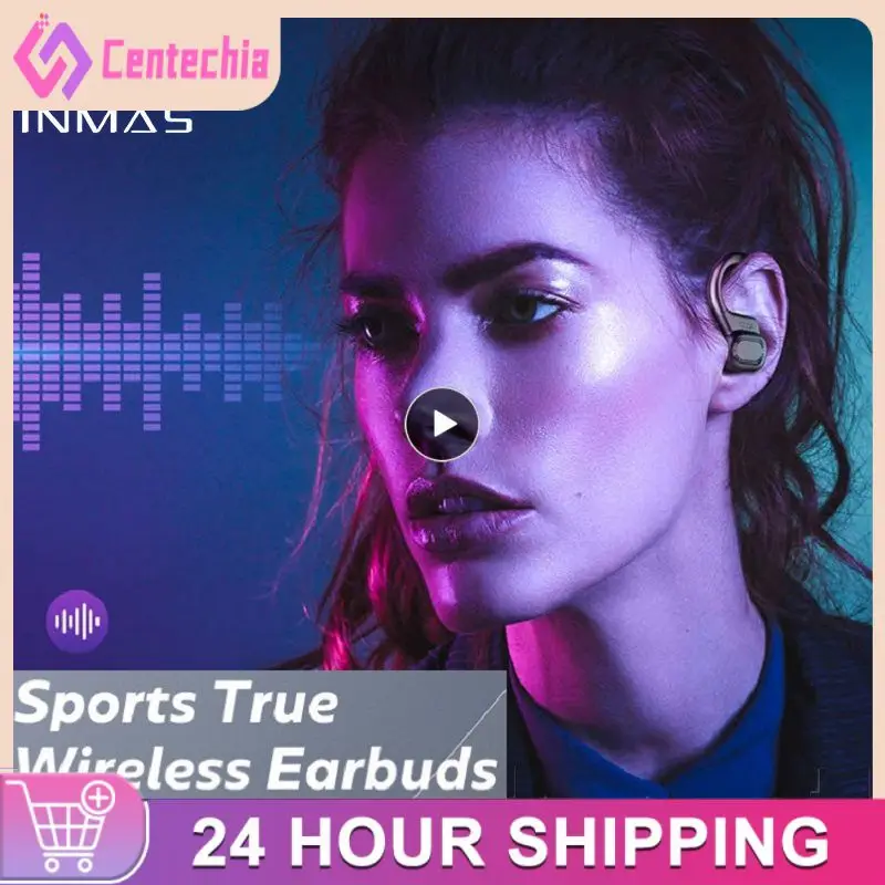 

Ear Headset Digital Display Hanging Ear Headset Waterproof Stereo Sport Earbuds Headphones With Charging Case Headset