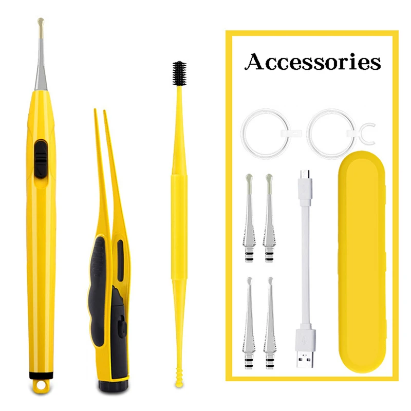 

Лупа со светодиодной подсветкой ухочистка ложка удалитель ушной серы ухочистка набор инструментов уход за ушами визуальный светящийся ухо...