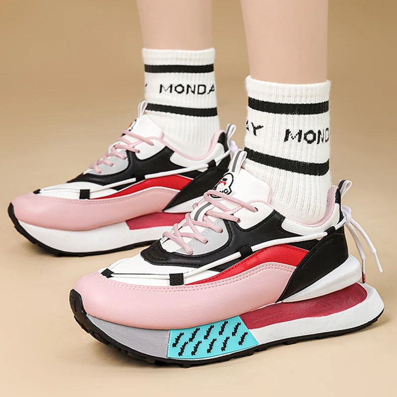 Женские кроссовки на платформе повседневная обувь для тренировок Беговая