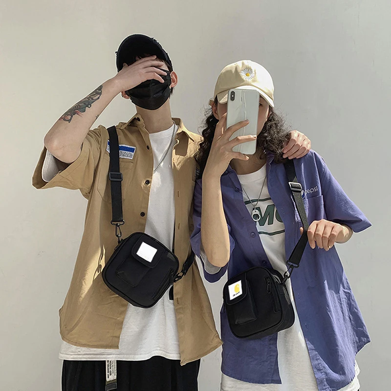 Pouch Crossbody Bag Oxford Men Women Handbag Canvas Square Fashion Hip Hop Storage Shoulder Bag Messenger Bags