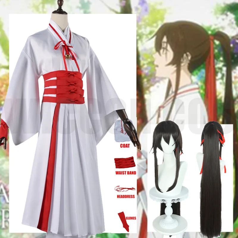 

Yamada Asaemon Sagir Cosplay Costume Wig Anime Hell's Paradise: Jigokuraku White Robe Band Gloves Ponytail Hair Uniform