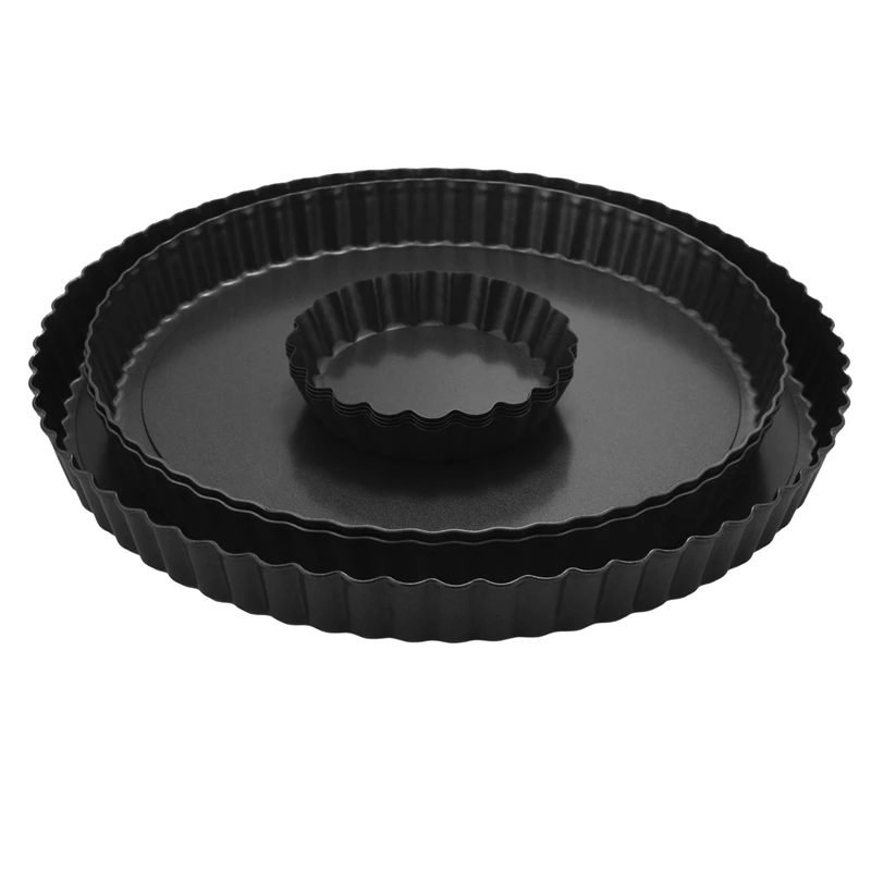 

7Pcs Quiche Tart Pans,11 Inch 9 Inch 4 Inch Pie Pan With Removable Bottom&Non-Stick Surface For Kitchen Cooking Baking