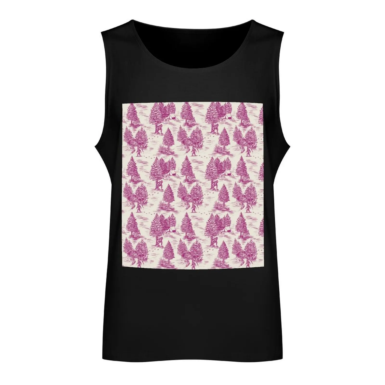 Пурпурная майка Bigfoot / Sasquatch Toile de Jouy для мужчин мужская одежда