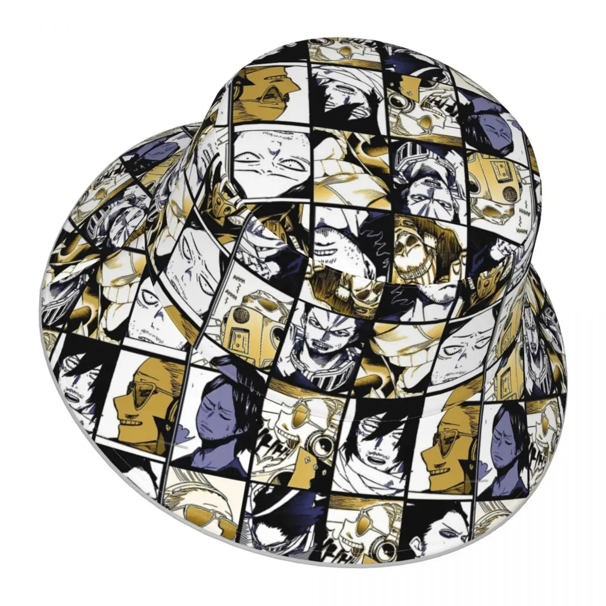 My Hero Academia,Aizawa And Present Mic reflective Bucket Hat Men Women Bucket Hat Outdoor Sunscreen Beach Hat  Fishing Cap