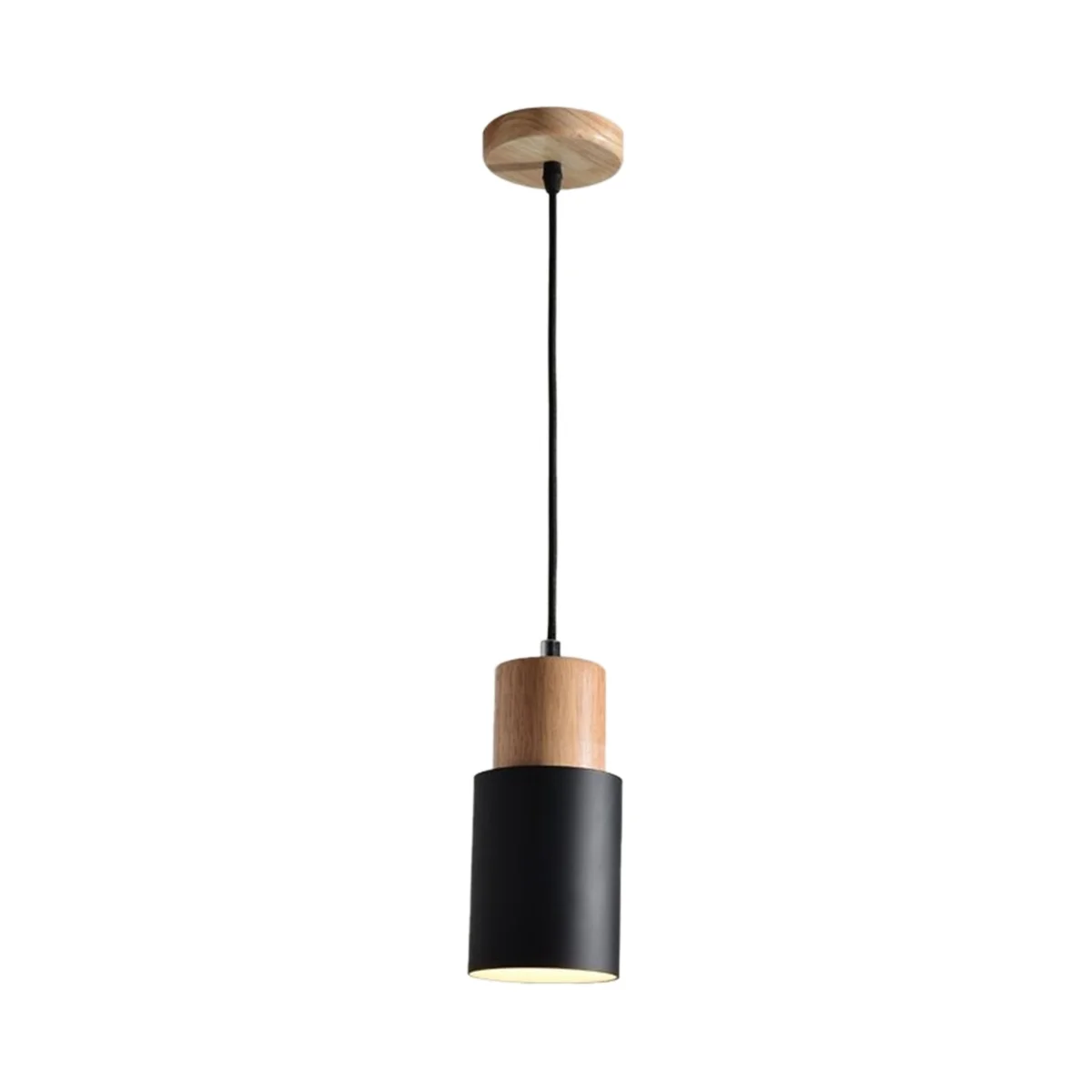 

Маленькая Цилиндрическая Люстра, потолочная лампа в скандинавском стиле, черного цвета (без лампочки)