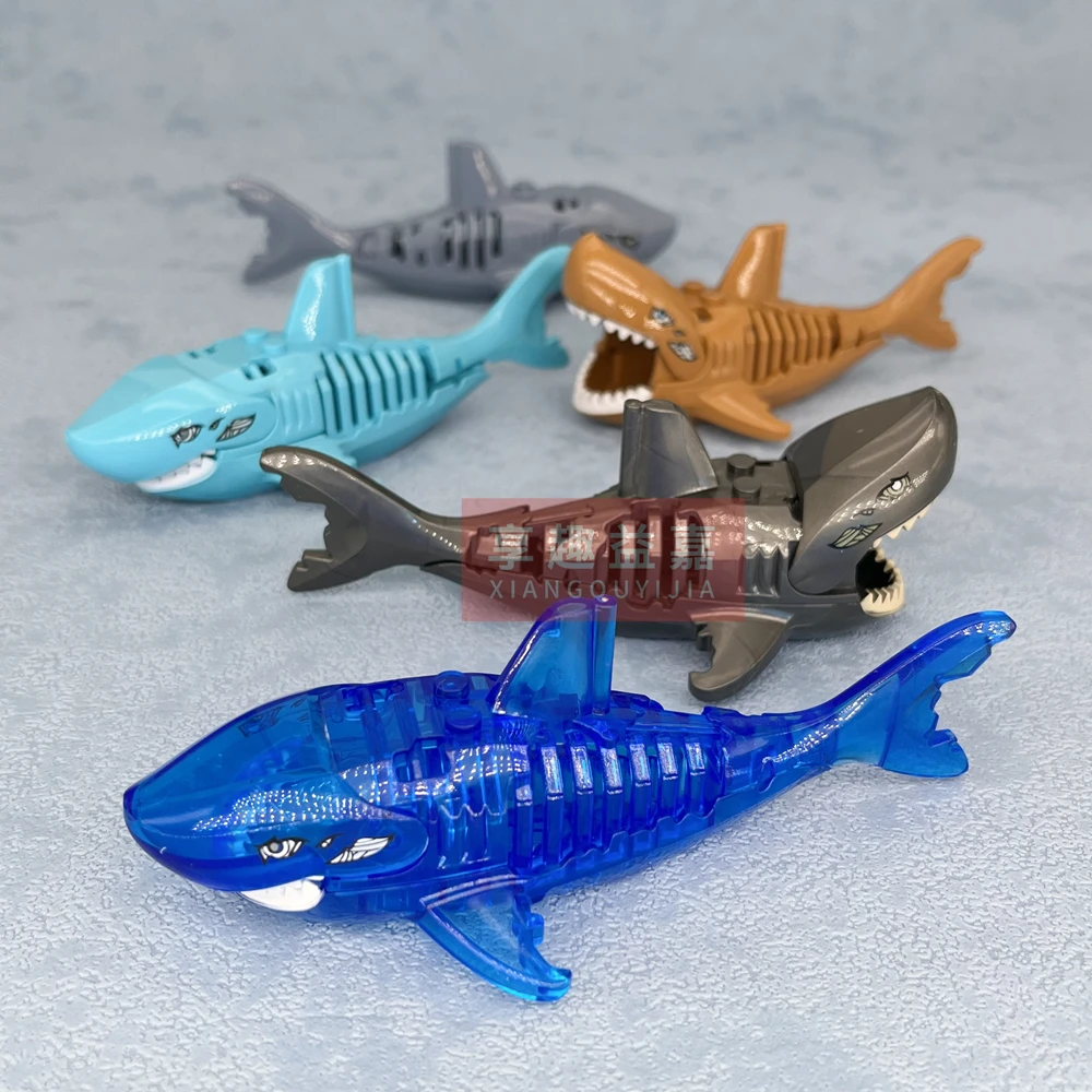 

Animals Figures MOC Shark Whale Blocks Construction Bricks DIY Figure Model Building Blocks Toys for Children Kids Gifts