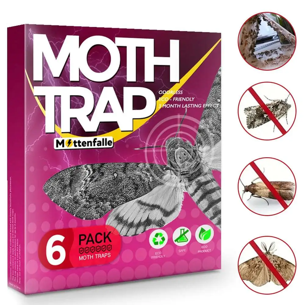 Ловушка для моли Органическая липкая приманка одежды с приманкой шкафов и ковров