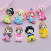 10pcs mixed cartoon mini princess series flatback resin cabochons embellishments scrapbook craft diy hair accessories d06