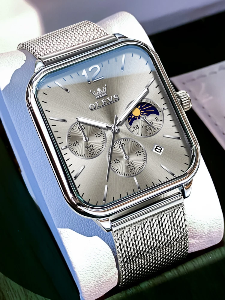 Часы OLEVS мужские светящиеся брендовые люксовые повседневные спортивные модные