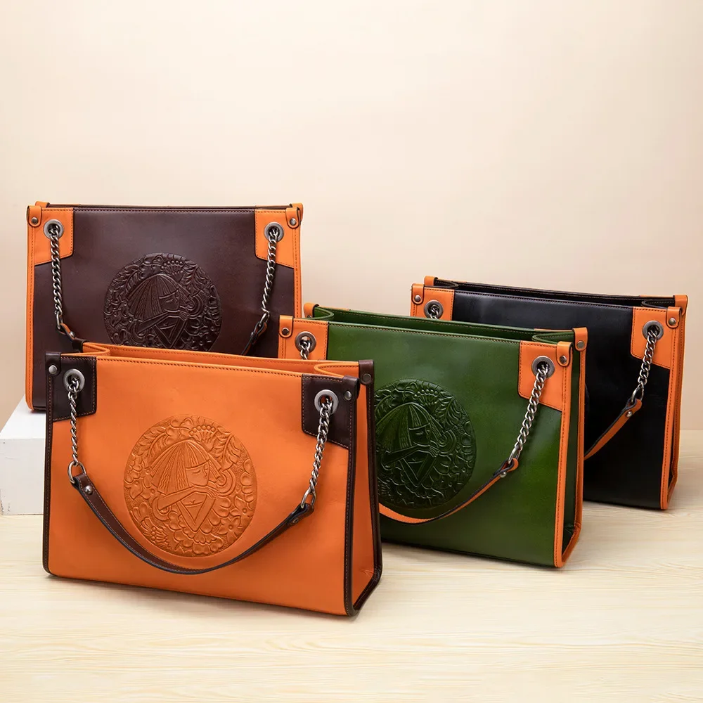 Роскошная осенне-зимняя новая женская сумка-тоут с тиснением большая