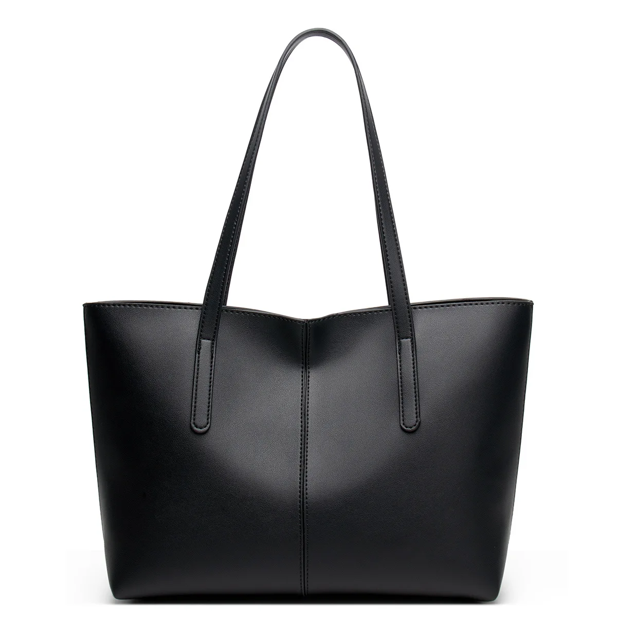 

2022 Vintage Fashion Tote Bag Leather Handbag for Women Large Capacity Shoulder Bag Pu Sandwich Zipper High Quality