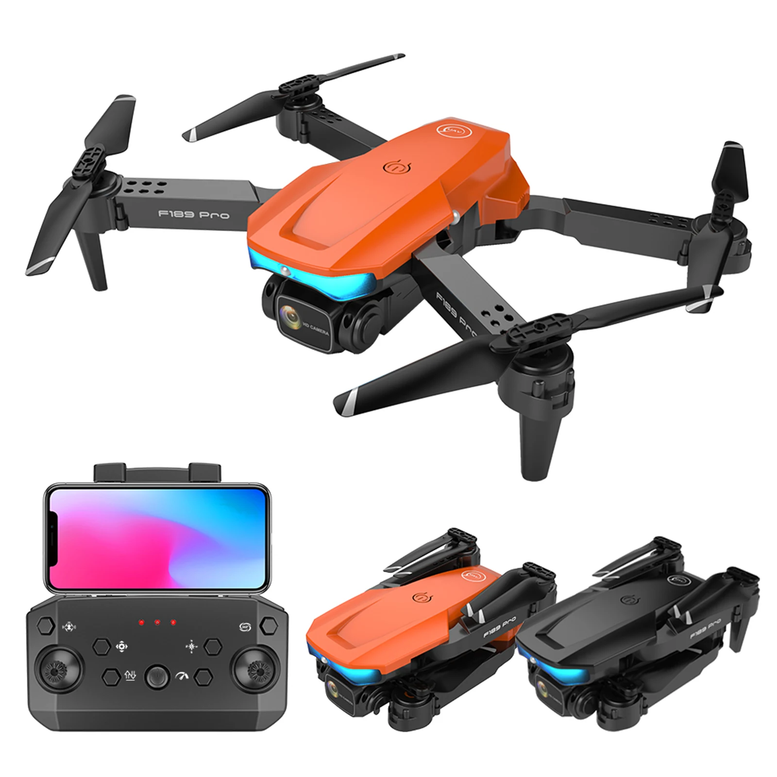 

F189 2.4G 4CH FPV Drone Quadcopters 3D Flip 4K HD Dual Camera Headless Mode Aerial Photography RC Drone for Children Adults