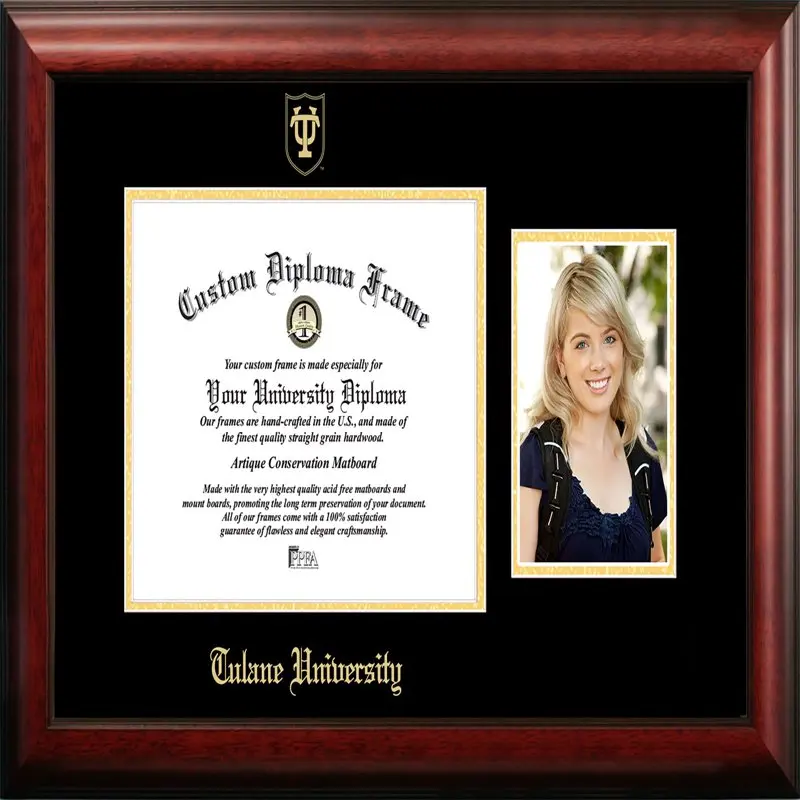 

University 11w x 8.5h Gold Embossed Diploma Frame with 5 x7 Portrait