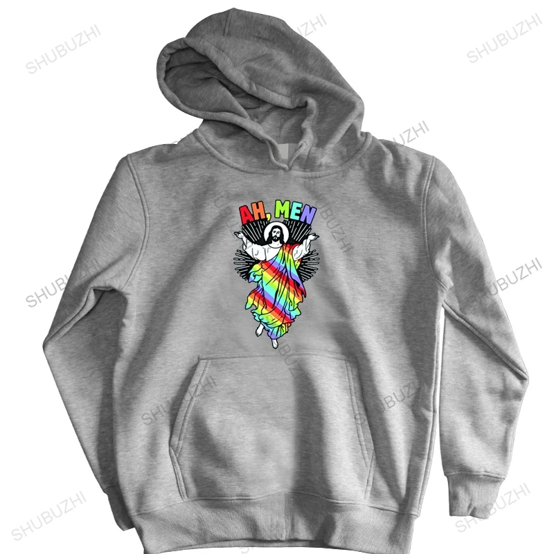 

Ah Men Funny LGBT Gay Pride Jesus Rainbow Flag God Gift hoodie Men Cotton hoodie sweatshirt Tops Streetwear Harajuku