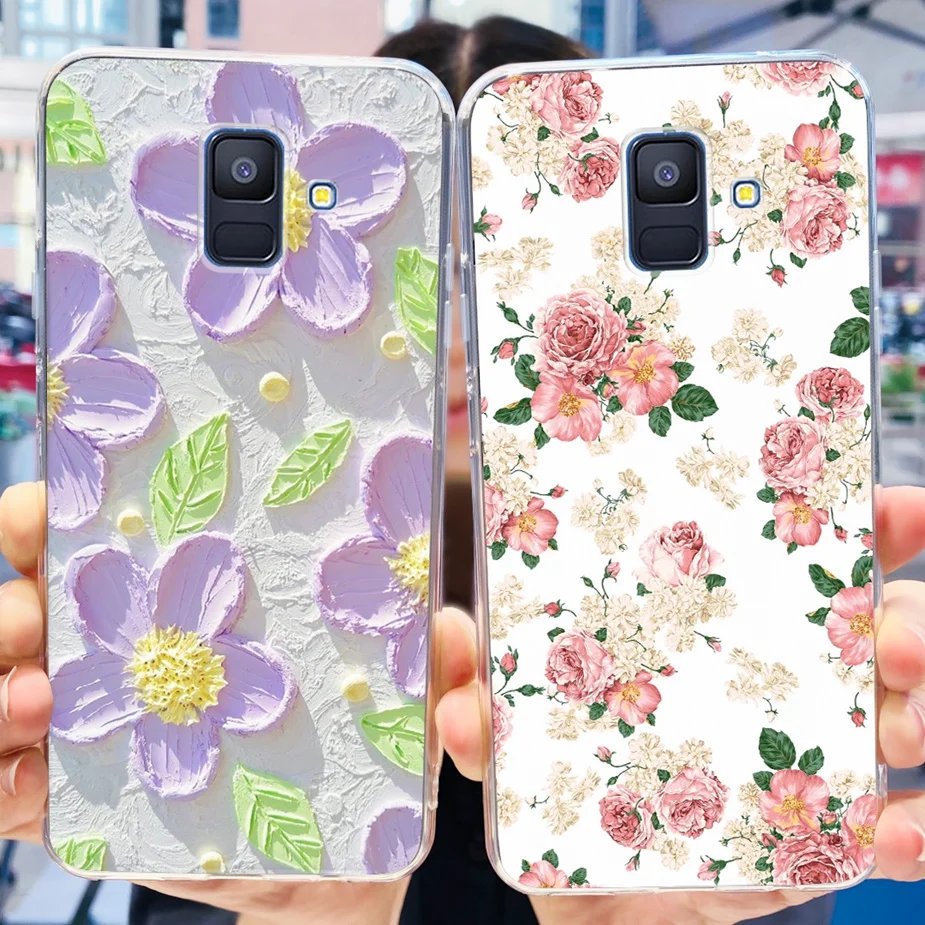 Чехол для Samsung Galaxy A6 2018 задняя крышка с милым модным рисунком мягкий силиконовый