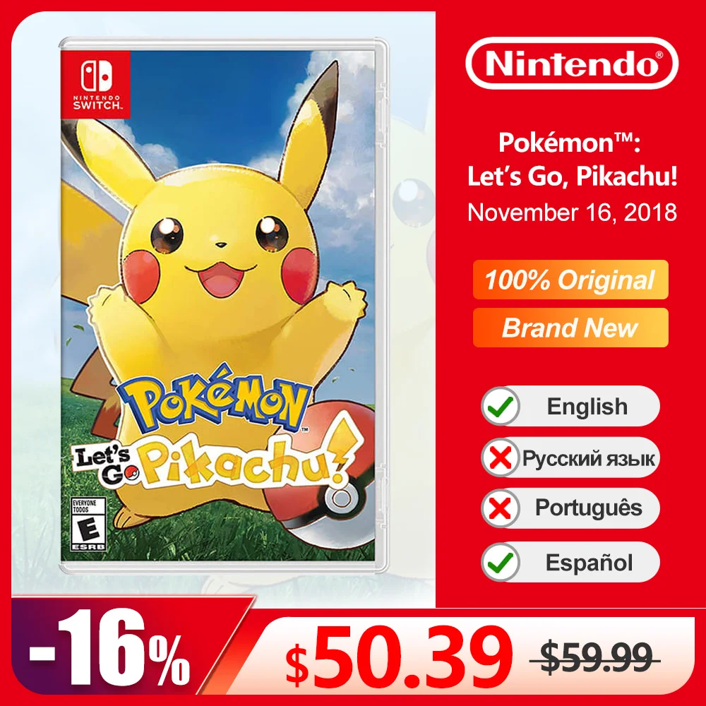 Покемон: Пойдем, Пикачу! 100% официальная оригинальная игровая карта Nintendo Switch Для Switch OLED Lite