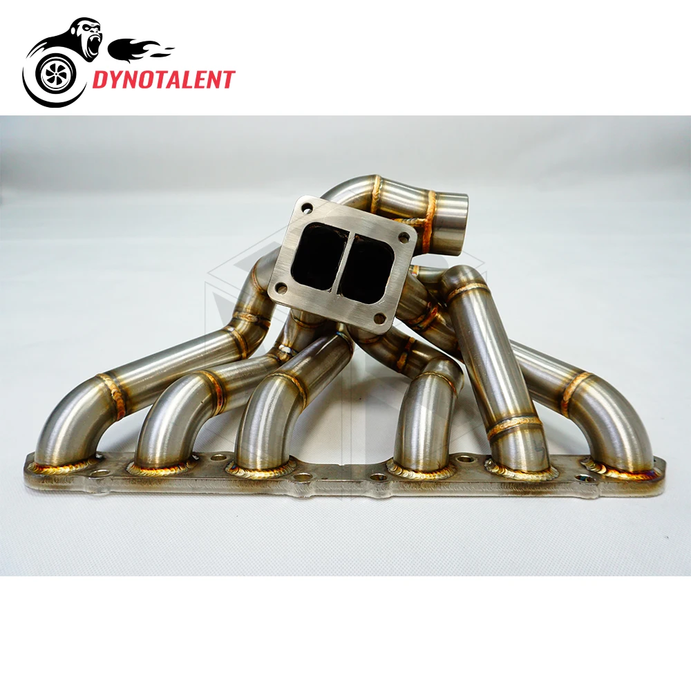 Фото DYN RACING SS304 3 мм паровая труба T4 с двойным прокруткой, турбоколлектор равной длины для Supra MK4 2JZGE 2JZ GE коллектор 2JZGE №4