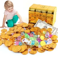 children treasure hunt game toy pirate treasure box gold coins gems outdoor sports summer diving party parent child interaction