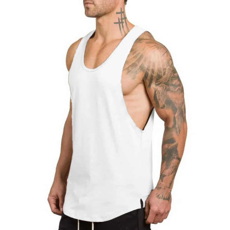 

Men's men's digging deep bodybuilding fitness vest solid color summer V-neck comprehensive training sports undershirt