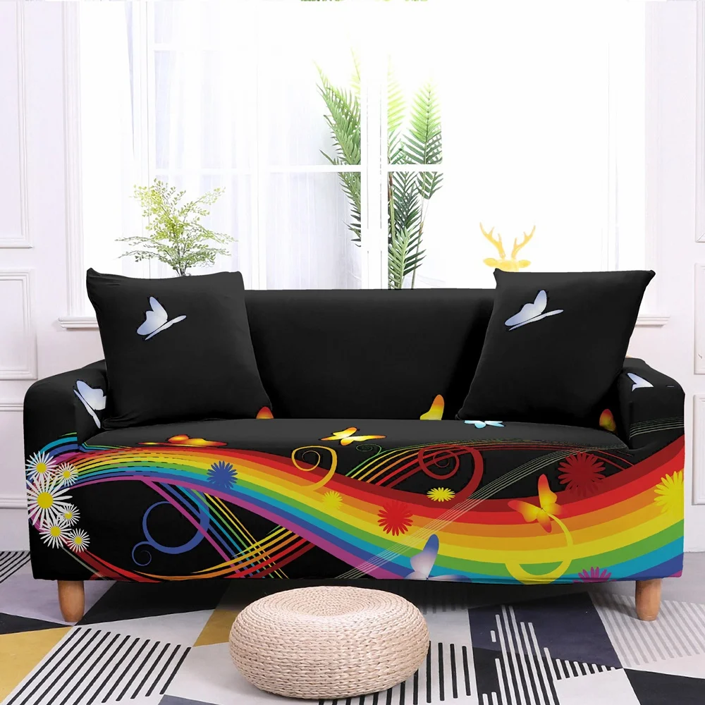 

Modem Elastic Sofa Covers for Living Room Music Notes Stretch Sofa Slipcovers Sectional Couch Cover Corner Sofa Cover 1-4 Seat