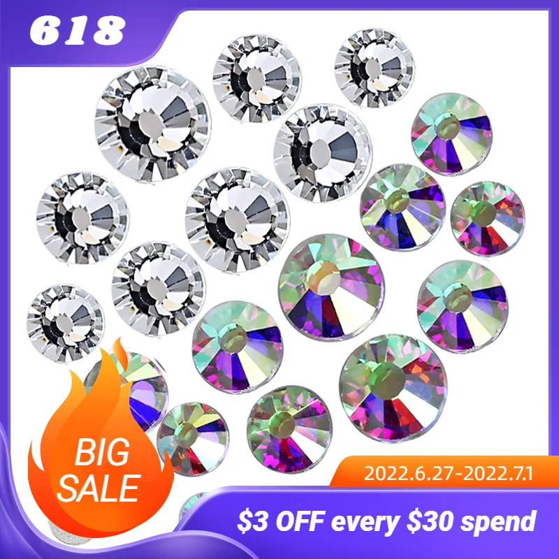 Promotion! Clear AB Non hot fix Rhinestones ss16 ss20 flat back crystals glass stone strass glitters for 3d nail garment wedding