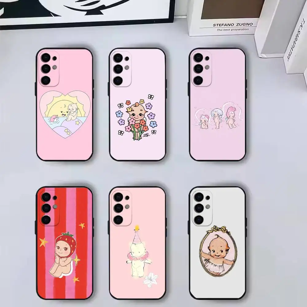Фото Чехол для телефона Kewpie Cute Angel, черный, силиконовый, мягкий, для Samsung S25, S24, S21, S22, S23, S30, Ultra, S20, Plus, Fe, Lite №1