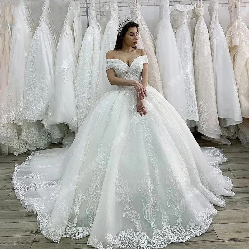 Фото Женское свадебное платье Grace, белое кружевное платье невесты с принтом, а-силуэт, индивидуальный пошив №2