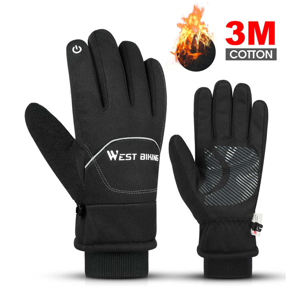 

Waterproof Bike Gloves Winter Warm Touching Screen Cycling Gloves Thermal Sport Ski Road Bicycle Gloves For Outdoor Sport