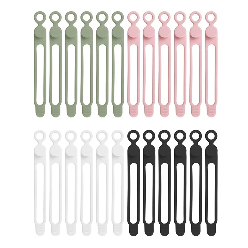 

24Pcs Cable Straps Wire Organizer For Earphone, Phone Charger, Mouse, Audio,Reusable Cable Ties Cord Organizer