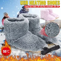 electric heated shoes comfortable plush foot warmer shoes washable usb charging electric heating shoes for gift