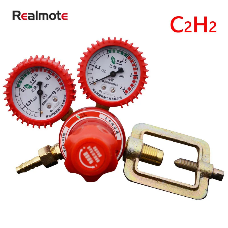 

Realmote Shockproof Acetylene Pressure Reducer Gas Control Safety Switch Relief Gas Regulator Used For Welding And Cutting Tools