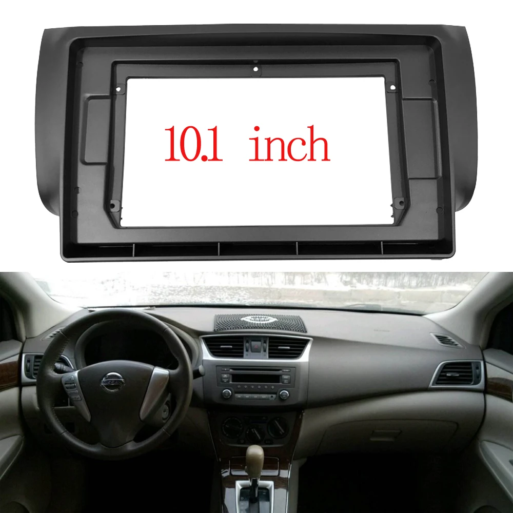 2 Din 10.1 Inch Car Radio Fascia for Nissan Sentra Sylphy 2012-2019 Stereo Panel Dashboard Installation Trim Kit DVD Frame Bezel