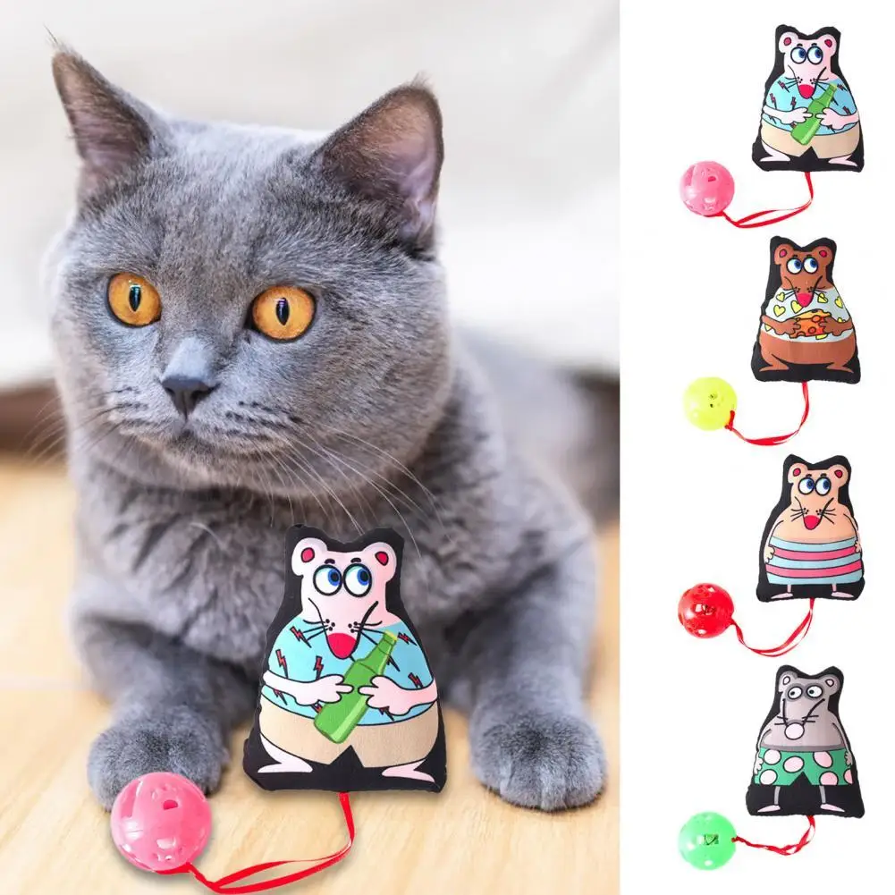 

Cute Cat Teasers Toy Smell-less Puzzle Cat Chewing Toy Broken-proof Cat Teaser Mouse Toy with Bell