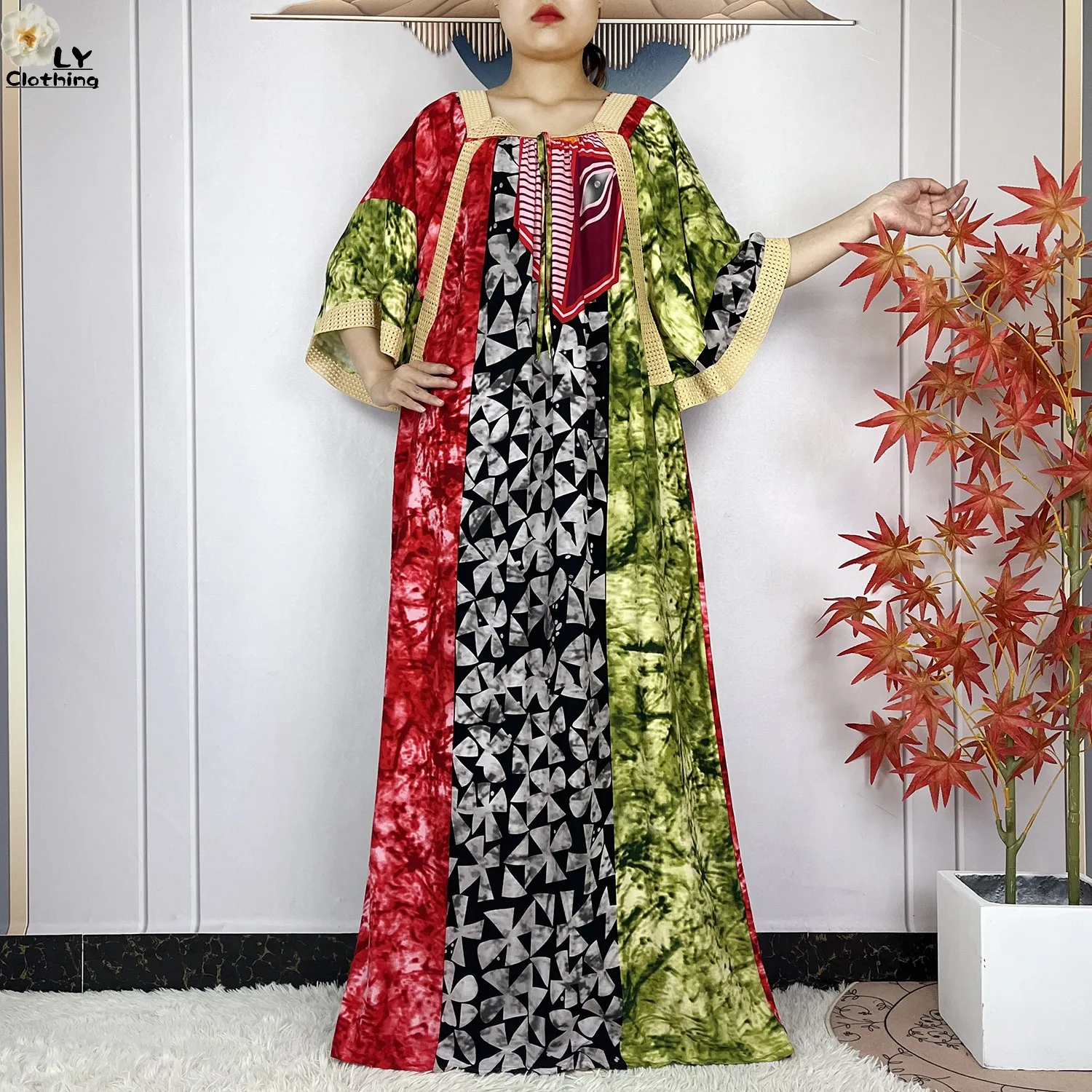 Новое летнее африканское платье Абая высокого качества из хлопка с большим