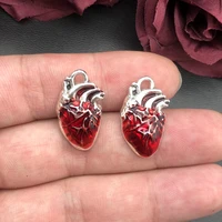 5pcs 2514mm human heart organ charms science medicine anatomical pendant biology jewelry finding diy charms for jewelry making