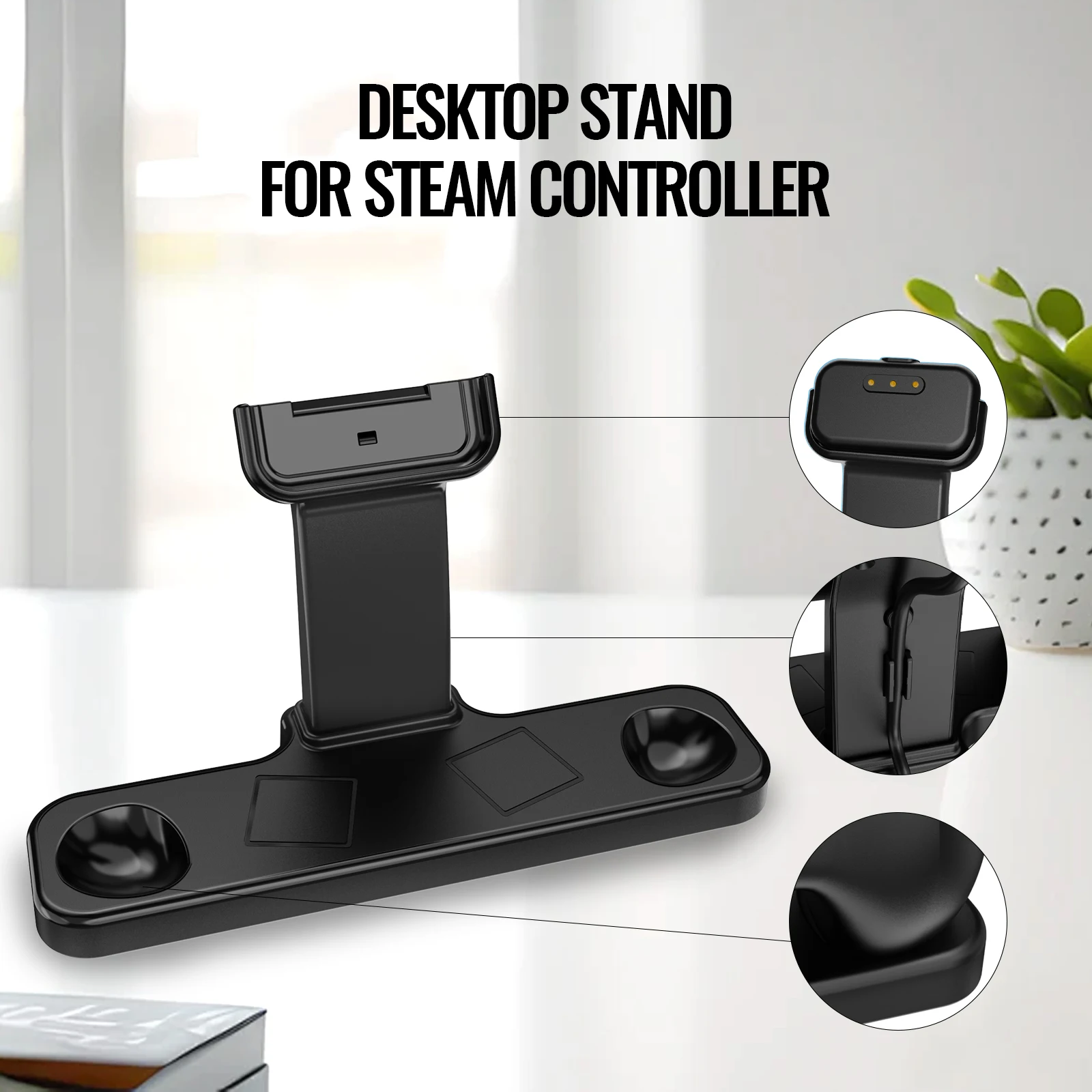 Фото Подставка для зарядки Steam Controller 2 с магнитным креплением PUCK, наклонная, с защитой от опрокидывания, треугольная, устойчивая, настольный органайзер, прочная. №2