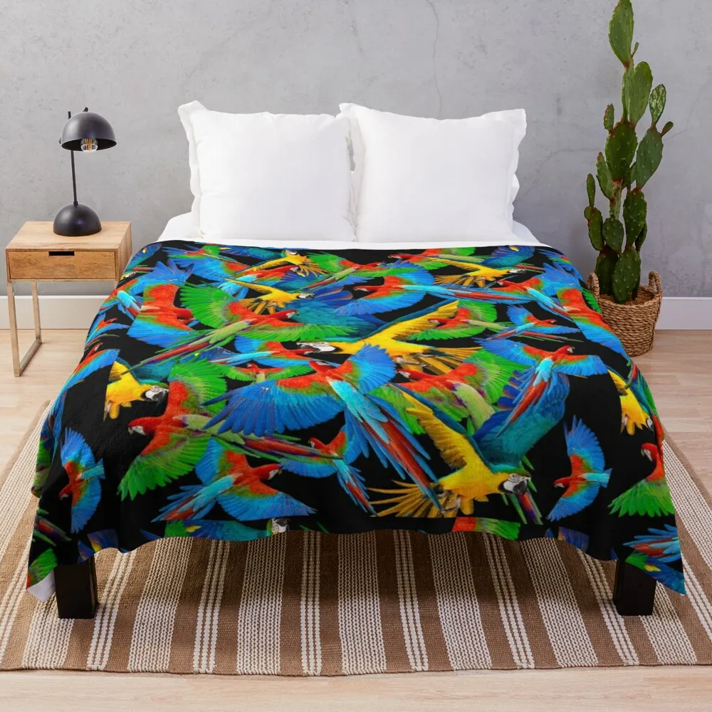 

Мягкое плюшевое одеяло Macaws beaks, попугай, птица, тропический лес, животное
