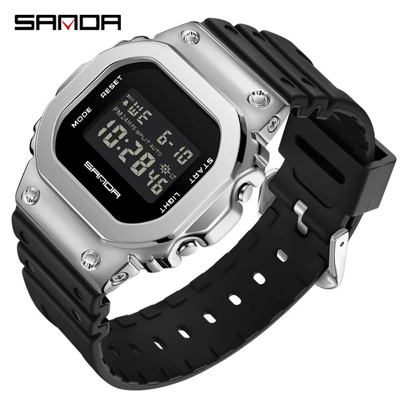 

SANDA 2022 New Watches Mens Fashion Outdoor Military Sport Digital Watch 5Bar Waterproof Wristwatch Clock Relogio Masculino 2126