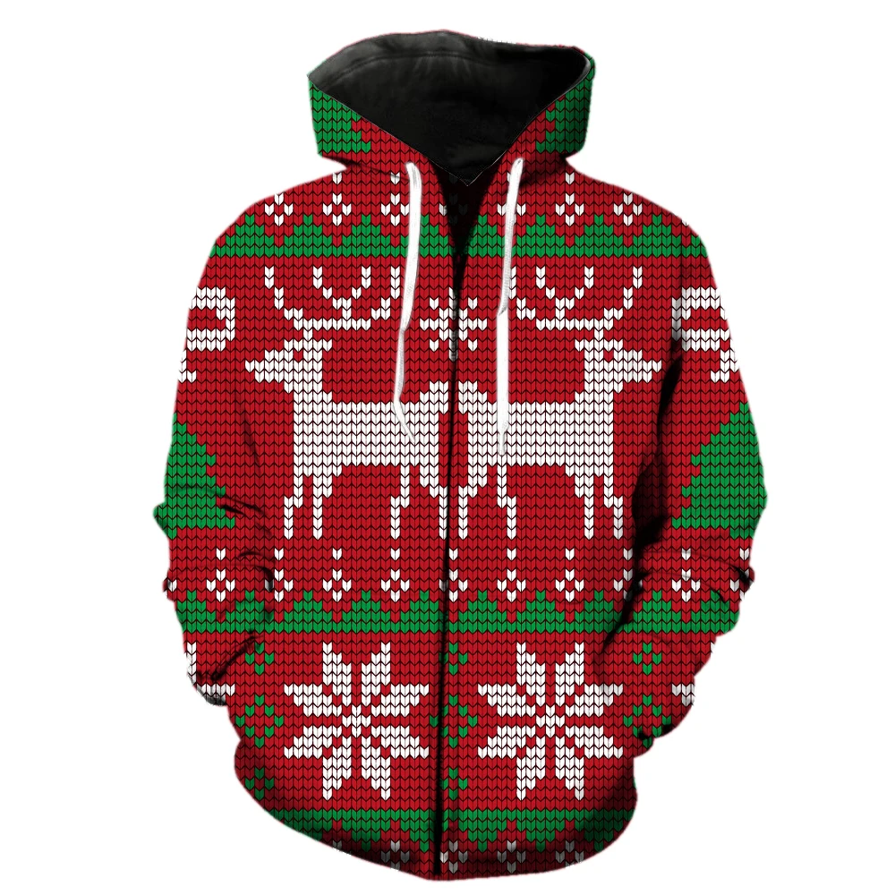 

Мужская толстовка на молнии, с капюшоном и 3D-принтом