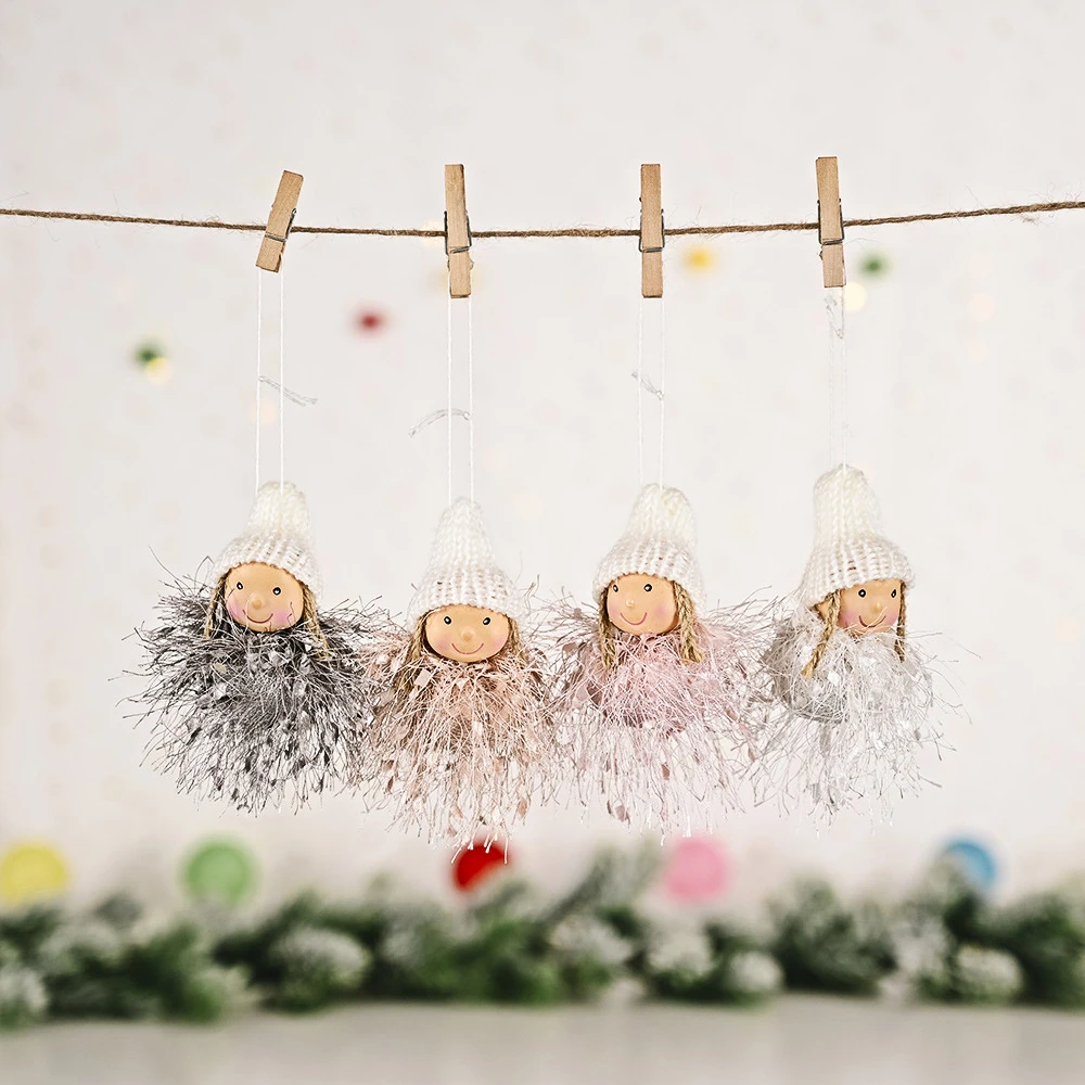 Christmas decoration supplies fluff girl pendant pink creative pendant doll pendant children's gift el grinch navidad