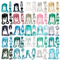 120CM 47'' Vocaloid Miku Cosplay Wigs With 2 Clip Ponytails Beginner Future Heat Resistant Synthetic Hair Women Universal Wig