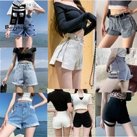 sexy skinny denim shorts jeans woman y2k pants high waist womens jeans 2022 trend streetwear summer baggy cargo jean harajuku