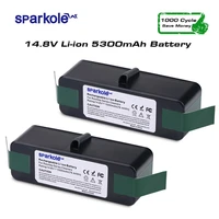 sparkole 5300mah 14 8v 2 pack lithium rechargeable vacuum cleaner battery for irobot roomba 500 600 700 800 series 521 620 r3