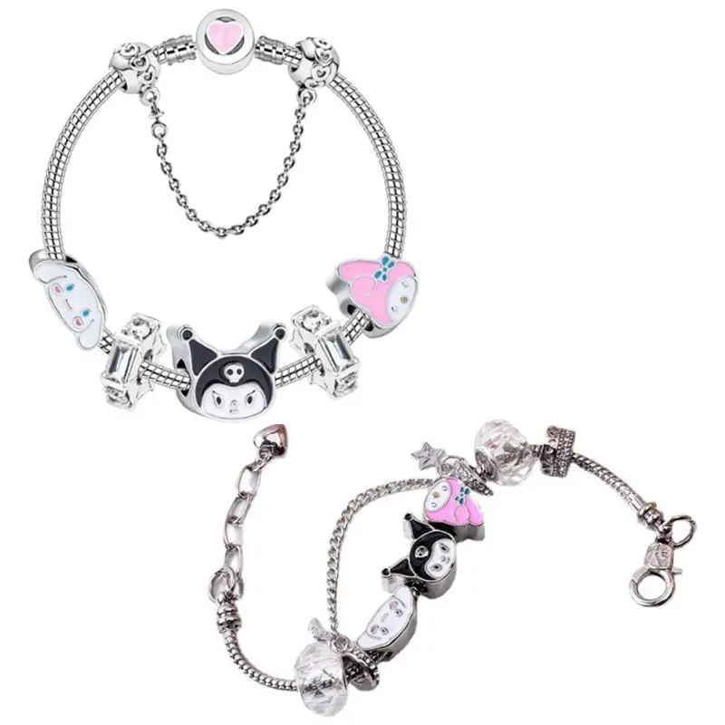 

3D Fashion Kawaii Cartoon Sanrios Anime Series Cinnamoroll My Melody Kuromi DIY Bracelet Fashion Jewelry Cute Girls Holiday Gift