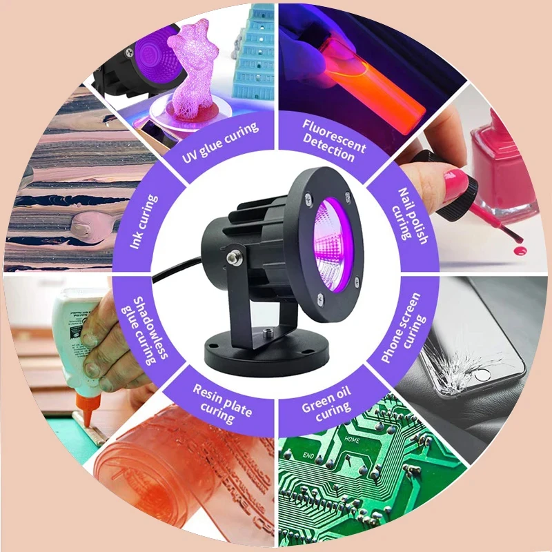 Портативная Уф-светодиодная Лампа 405 Нм С Переключателем Шнур 1 5 М Для
