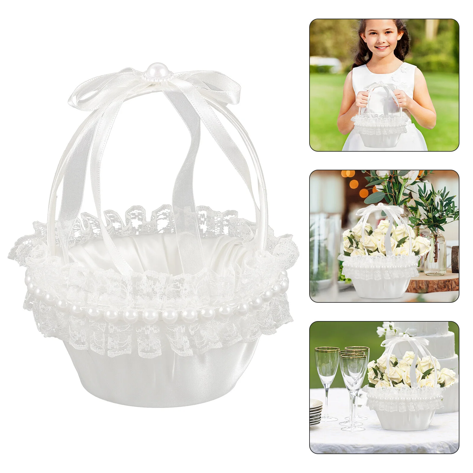 

Fruit Basket Wedding Decoration Flower Baskets Candy Petal Plastic Bridesmaid Accessories Weddings Girl Small