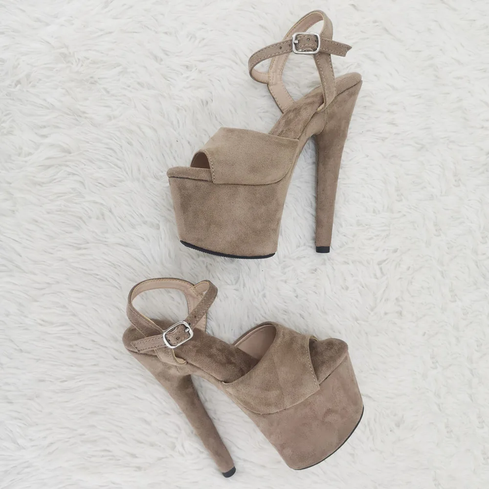 Leecabe 17CM/7Inch Suede upper sexy exotic sandals  platform fashion High Heels  Pole Dancing Shoes