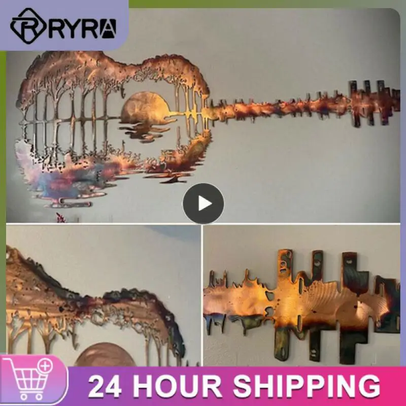 

Абстрактные поделки для гитары, прозрачные художественные украшения, кованый лес, гитара, скульптура, настенные подвесные украшения, домашние аксессуары